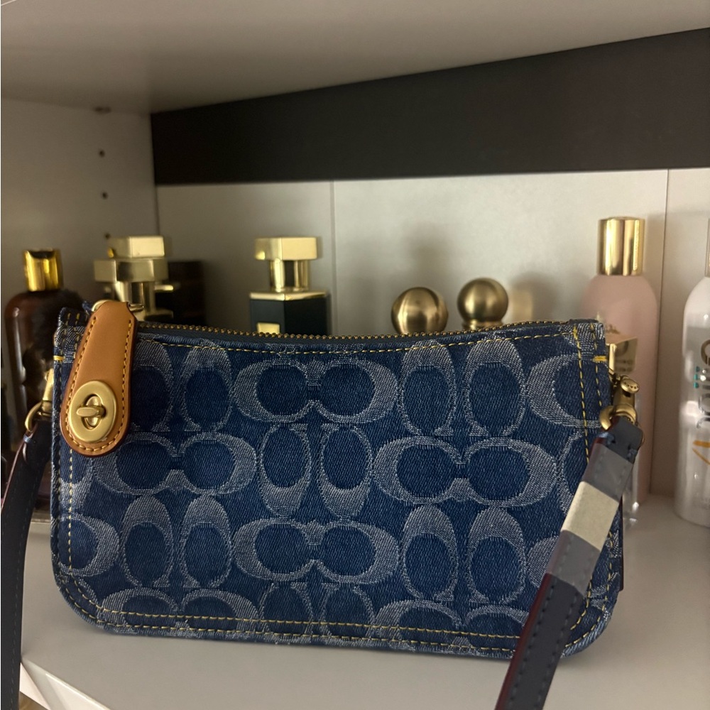 Coach denim penn shoulder bag